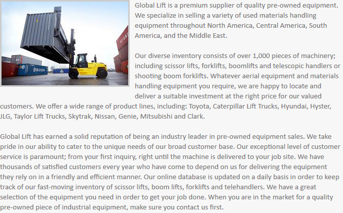 Global Lift Equipment Murrieta